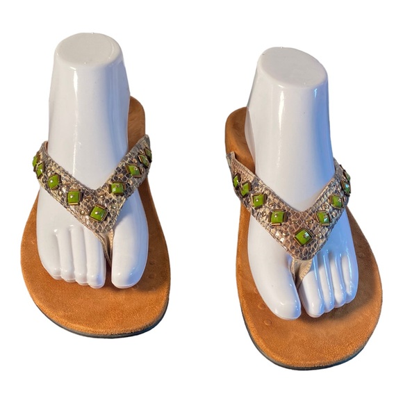 Vionic Beaded Snake Skin Bohemian Sandals 10 - Picture 3 of 14